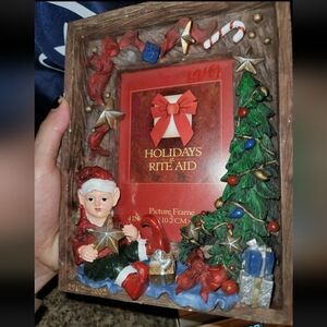 Christmas Elf Picture Frame 4in X 6in Stars Tree Traditional